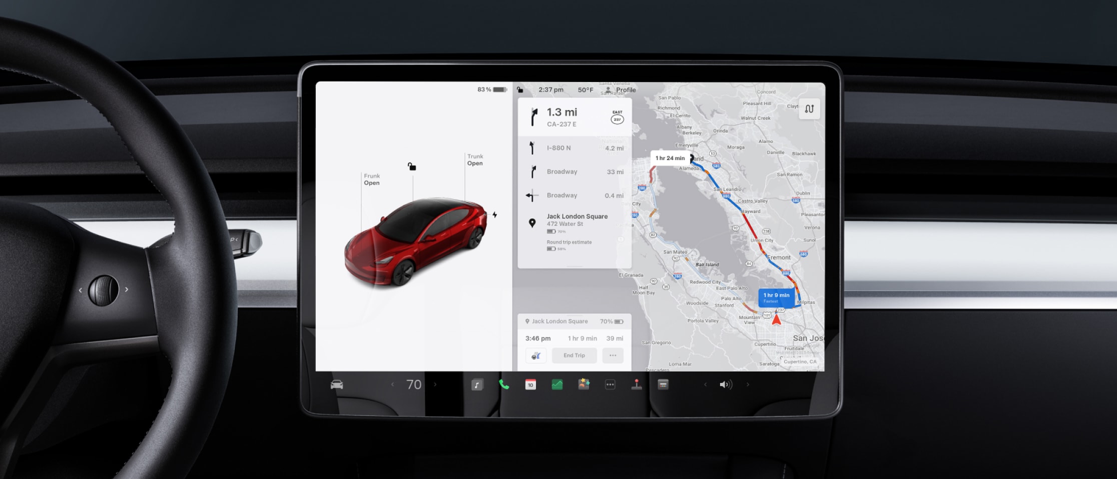 Drive the best route to avoid traffic and charge if needed