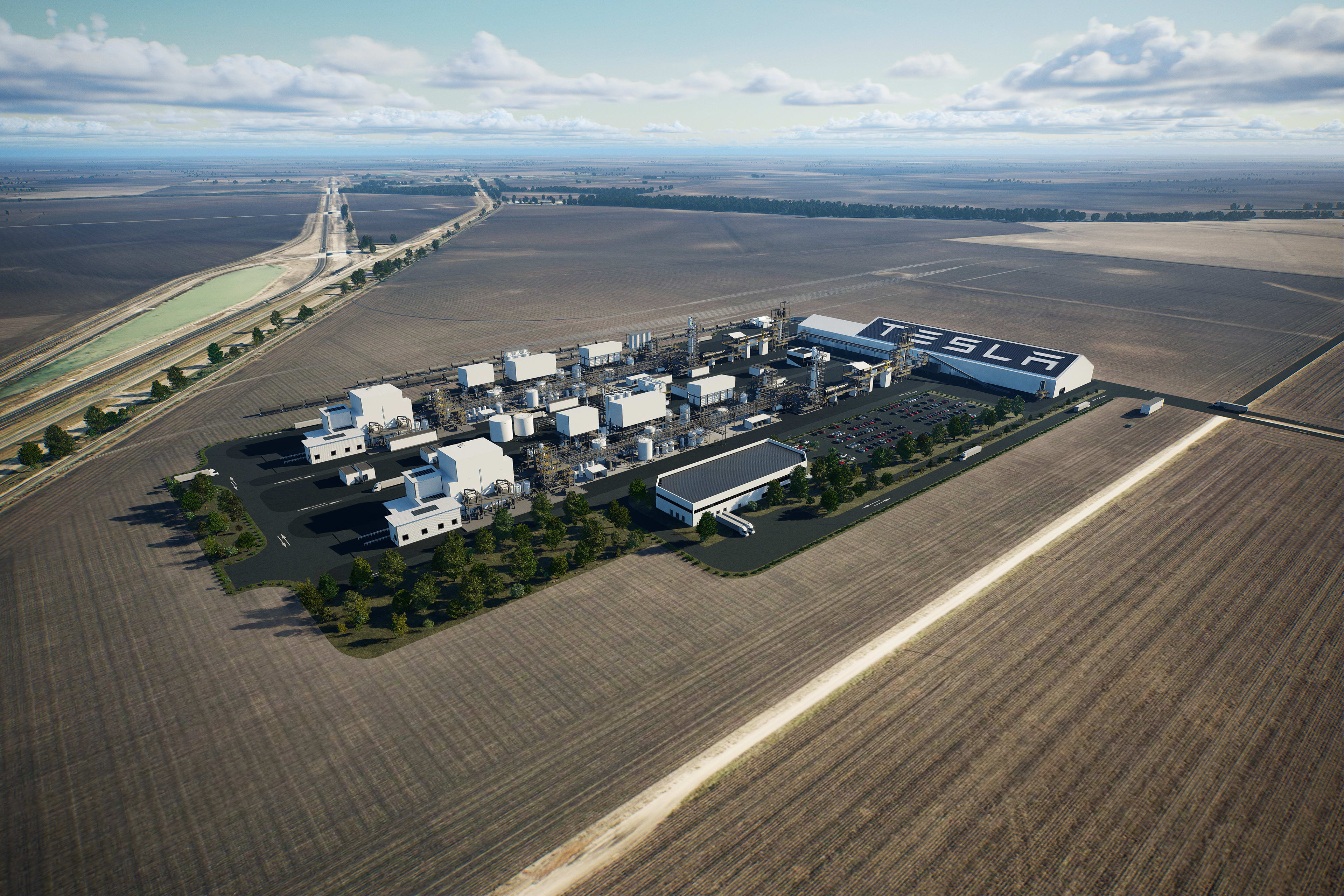 Lithium refinery bird's eye view