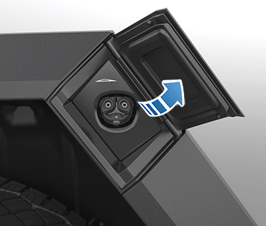 Vehicle with the charge port opening