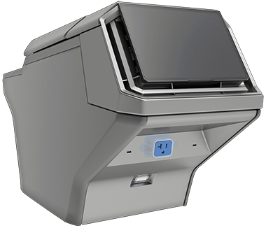 The rear of center console showing the location of the power outlet